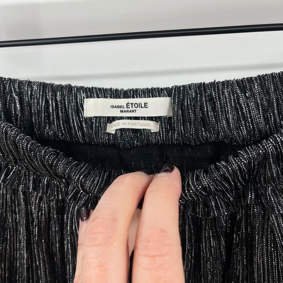 Isabel Marant Etoile‎ Beatrice Midi Skirt Gunmetal Grey Silver Black Metallic Sm - Picture 9 of 16